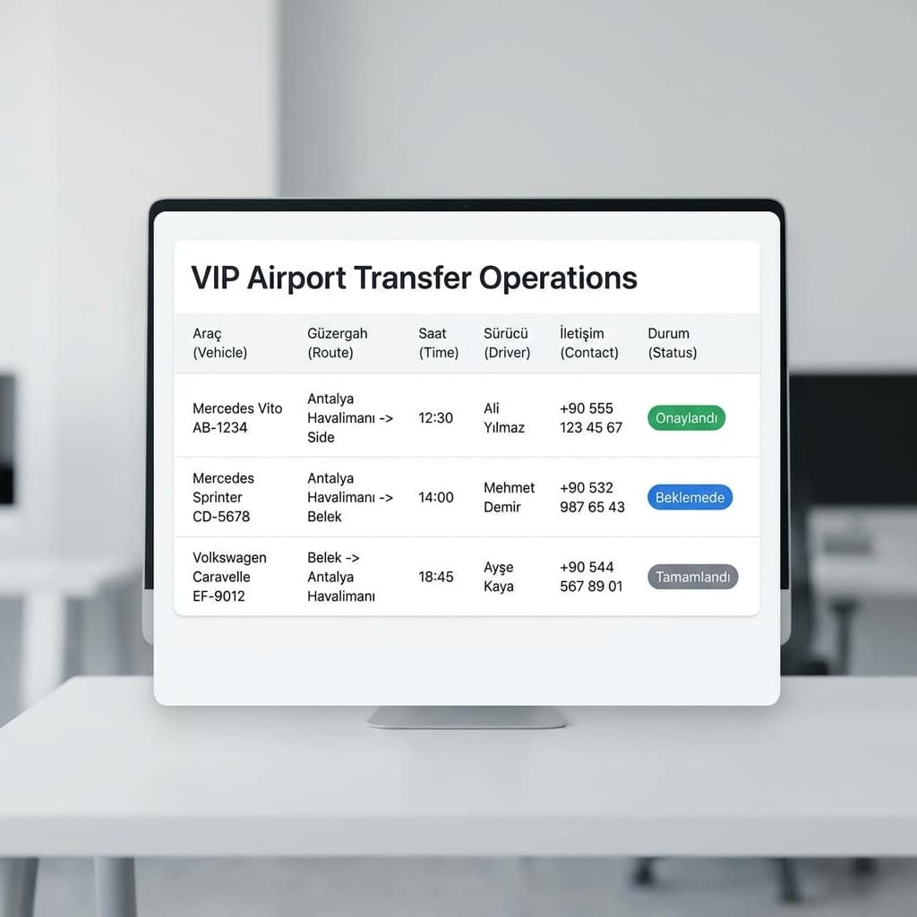 VIP transfer yönetimi